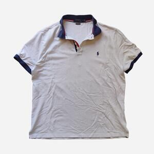 Ralph Lauren white polo shirt with striped collar